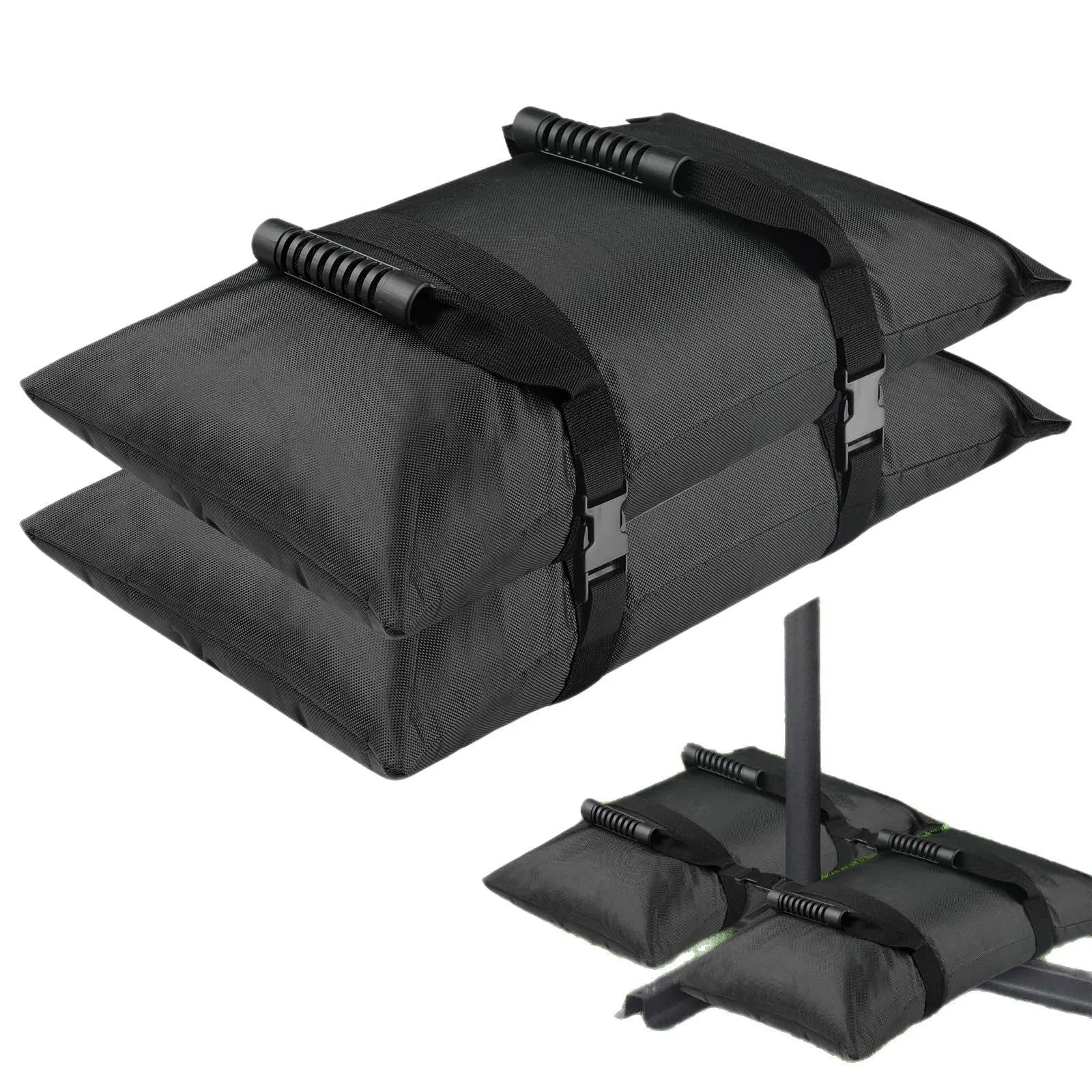 Black Oxford cloth cube-style refillable counterweight sandbag for outdoor cantilever umbrella, large size 65x26cm