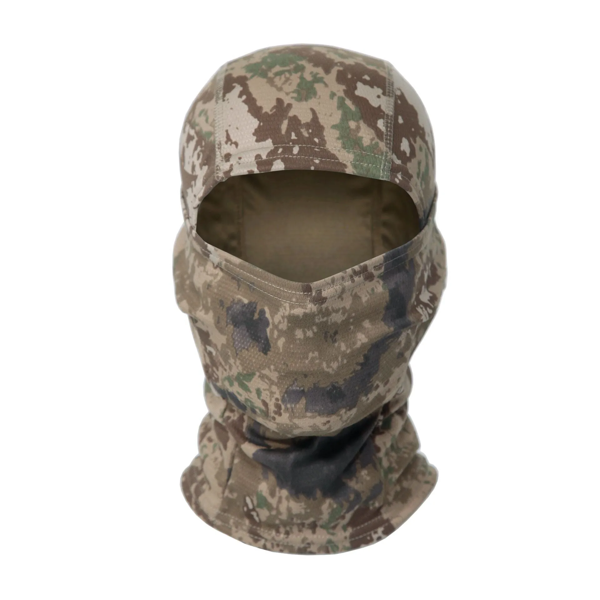 Tactical camouflage balaclava full face scarf mask in spandex/lycra with moisture wicking headband, multiple patterns available