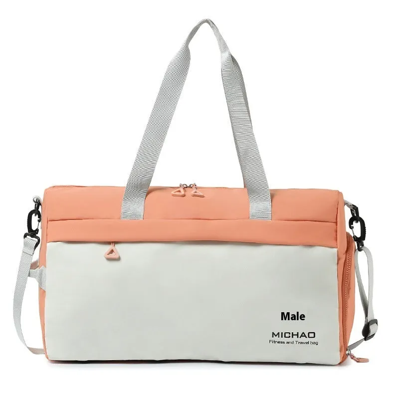 Fixed travel yoga bag in Oxford cloth, solid colour, with dry wet separation compartment and fixed mat strap.