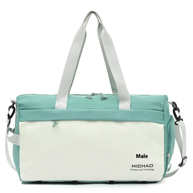 Fixed travel yoga bag in Oxford cloth, solid colour, with dry wet separation compartment and fixed mat strap.