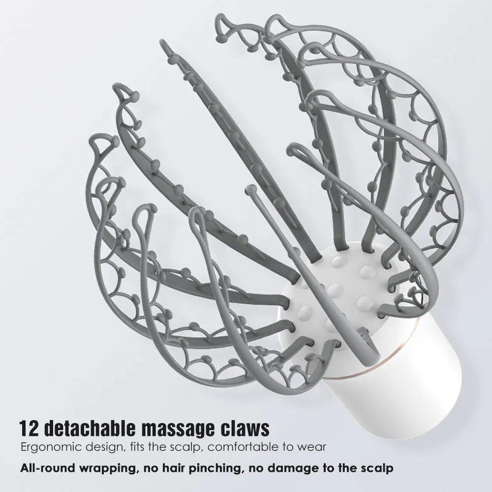 Octopus Electric Head Massage Tingler multi-claw scalp massager with TPE claws in black rechargeable variant