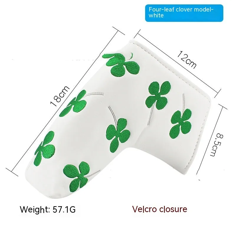 Golf putter protective sleeve in various designs including clover, animal and novelty patterns