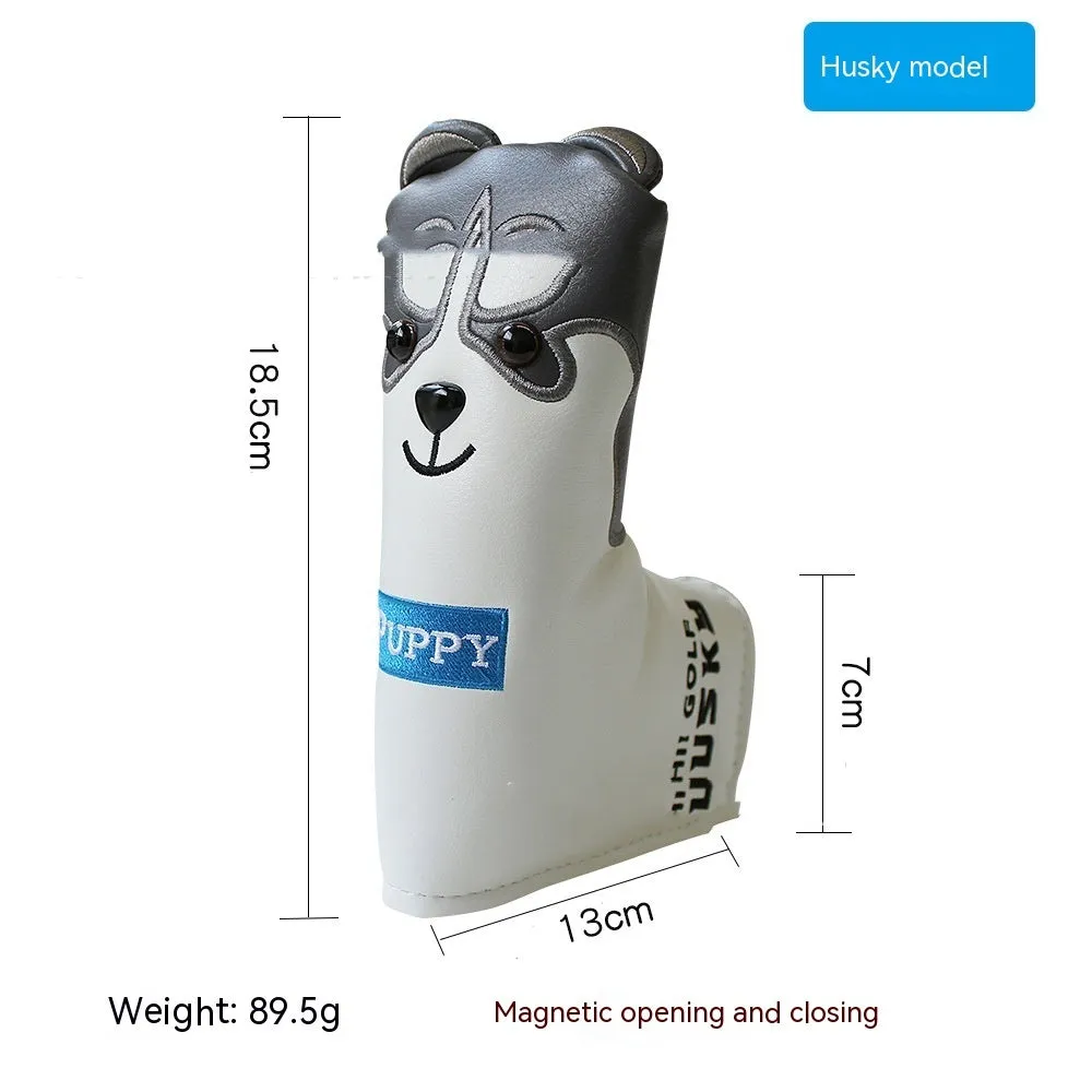 Golf putter protective sleeve in various designs including clover, animal and novelty patterns