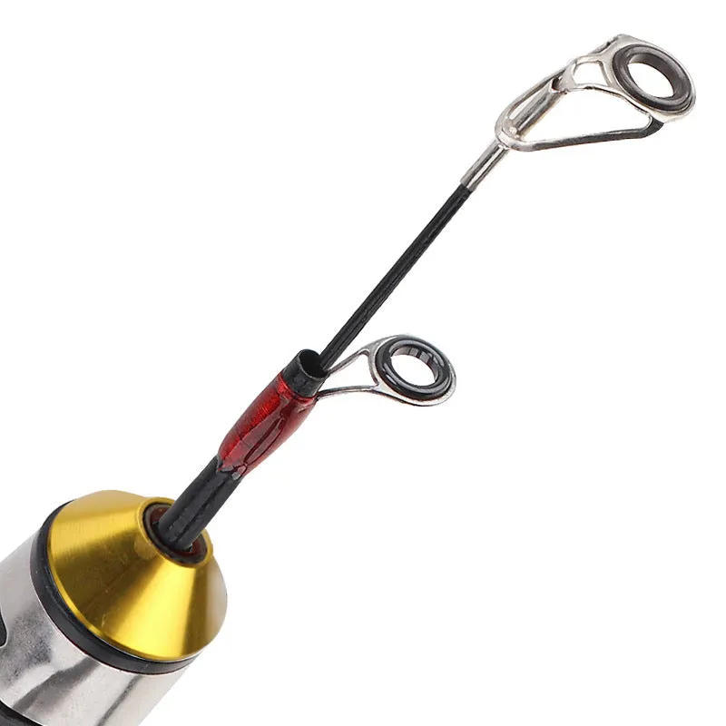 Ice fishing rod retractable 0.6 m carbon coated wood grain lifting pole