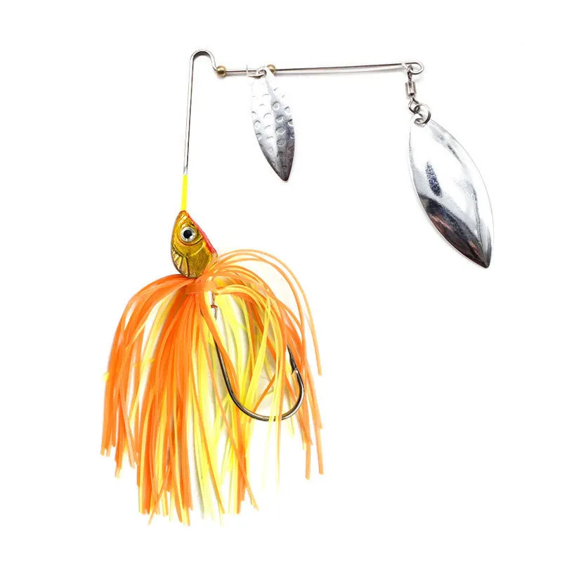 Composite sequin sea fishing lure with tassel beard in blue and white colour, 17g weight