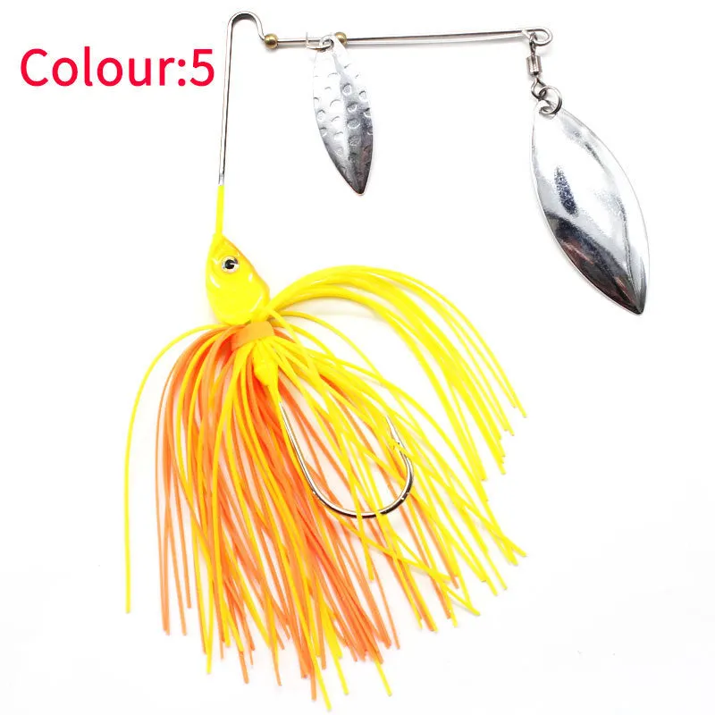 Composite sequin sea fishing lure with tassel beard in blue and white colour, 17g weight