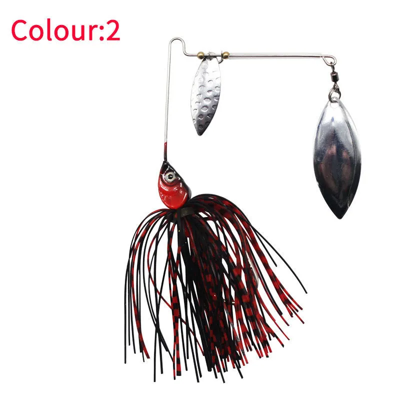 Composite sequin sea fishing lure with tassel beard in blue and white colour, 17g weight
