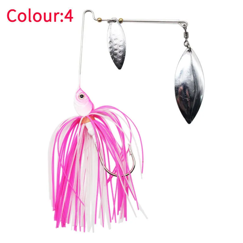 Composite sequin sea fishing lure with tassel beard in blue and white colour, 17g weight