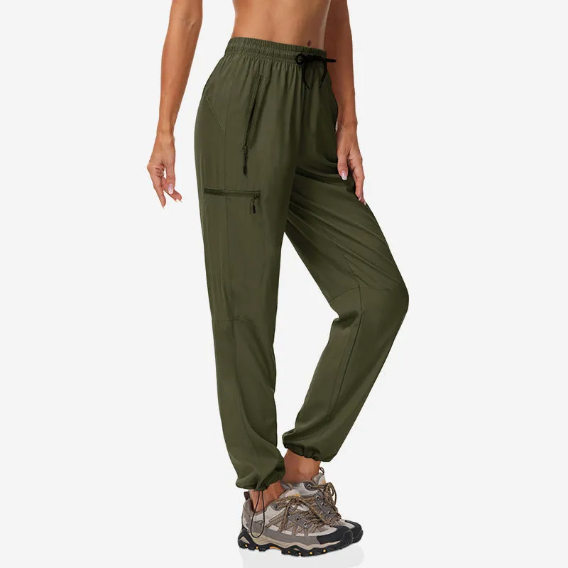 Women's quick-dry thin summer outdoor hiking pants solid colour chemical fibre blend
