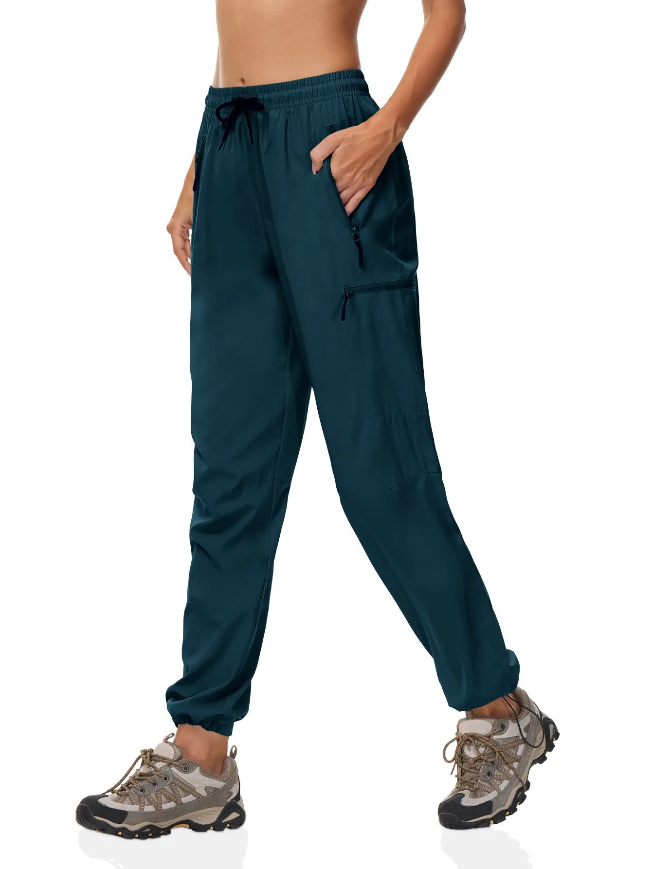 Women's quick-dry thin summer outdoor hiking pants solid colour chemical fibre blend