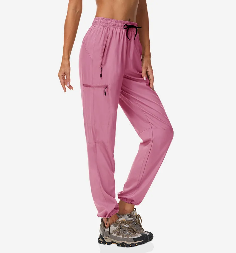 Women's quick-dry thin summer outdoor hiking pants solid colour chemical fibre blend