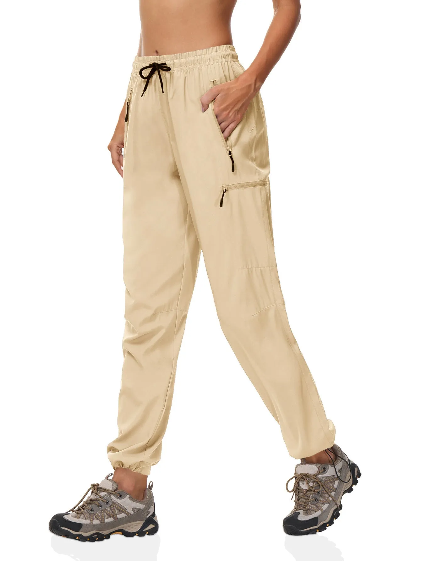 Women's quick-dry thin summer outdoor hiking pants solid colour chemical fibre blend