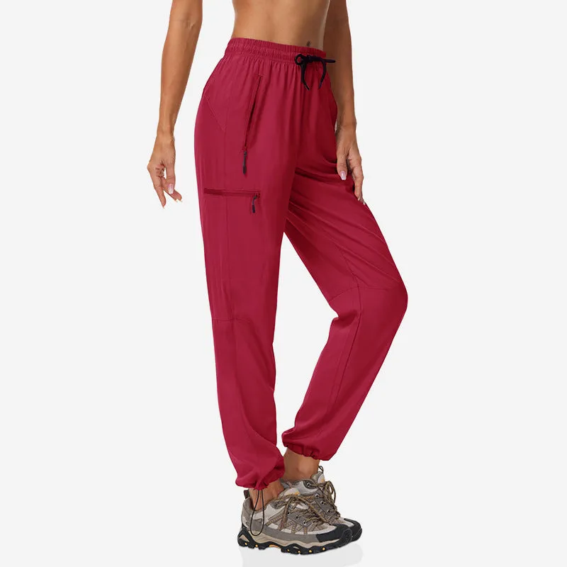 Women's quick-dry thin summer outdoor hiking pants solid colour chemical fibre blend