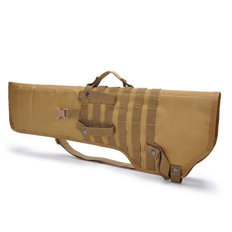 Tactical single shoulder hunting knife bag in Oxford cloth with shoulder strap, 72x25x3cm, green colour