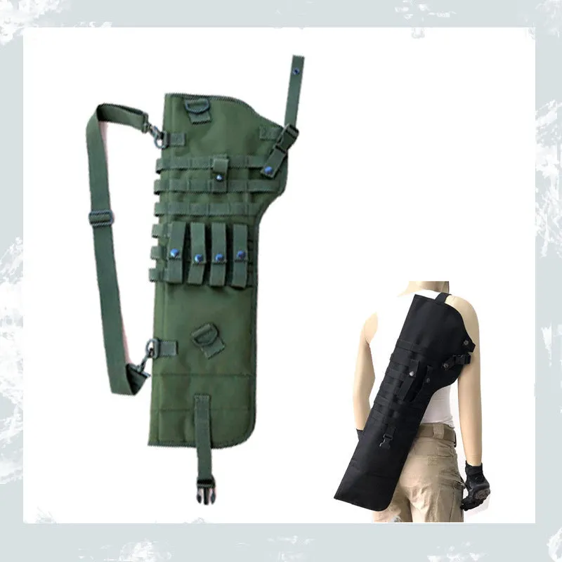 Tactical single shoulder hunting knife bag in Oxford cloth with shoulder strap, 72x25x3cm, green colour
