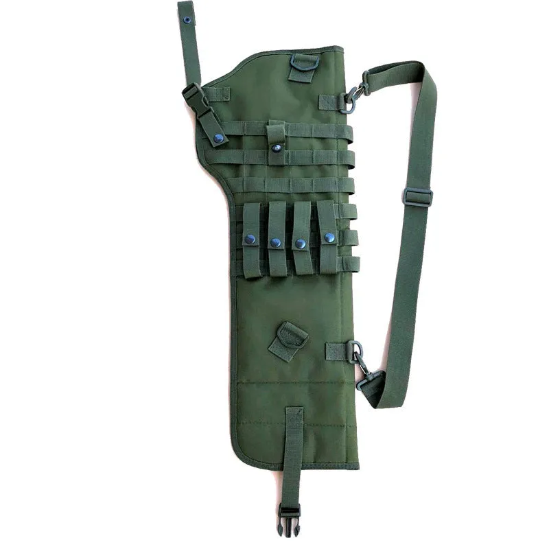 Tactical single shoulder hunting knife bag in Oxford cloth with shoulder strap, 72x25x3cm, green colour