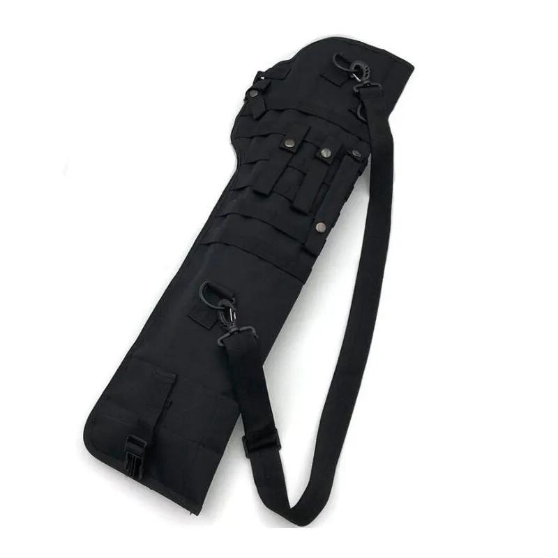 Tactical single shoulder hunting knife bag in Oxford cloth with shoulder strap, 72x25x3cm, green colour