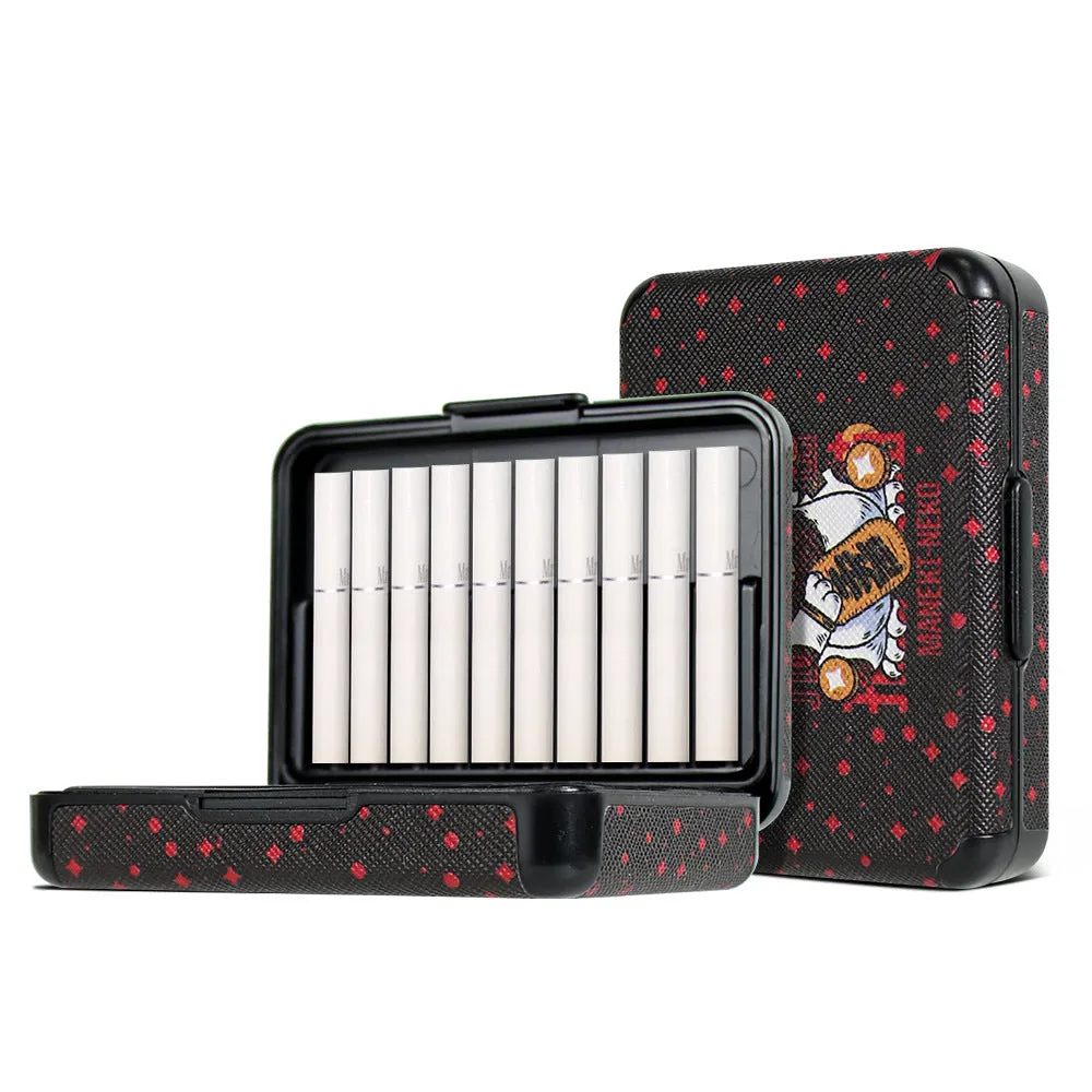 PU leather anti-drop cover for IQO7 Prime smoking set in black with light luxury style, closed view showing protective shell