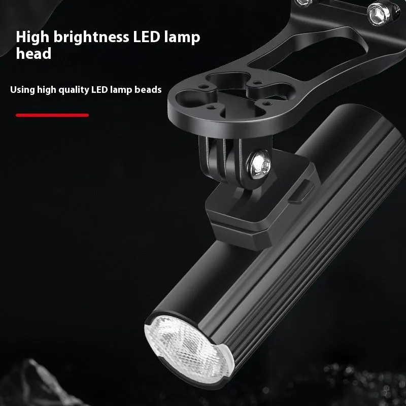 500 lumen aluminium alloy bicycle headlight with silicone base bracket mounted on handlebars