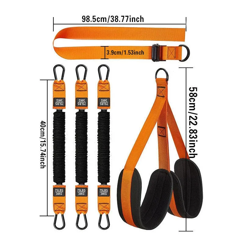 Household outdoor pull-ups auxiliary strap suit in black, TPE material, for fitness enthusiasts