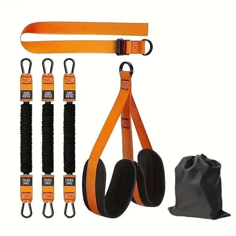 Household outdoor pull-ups auxiliary strap suit in black, TPE material, for fitness enthusiasts