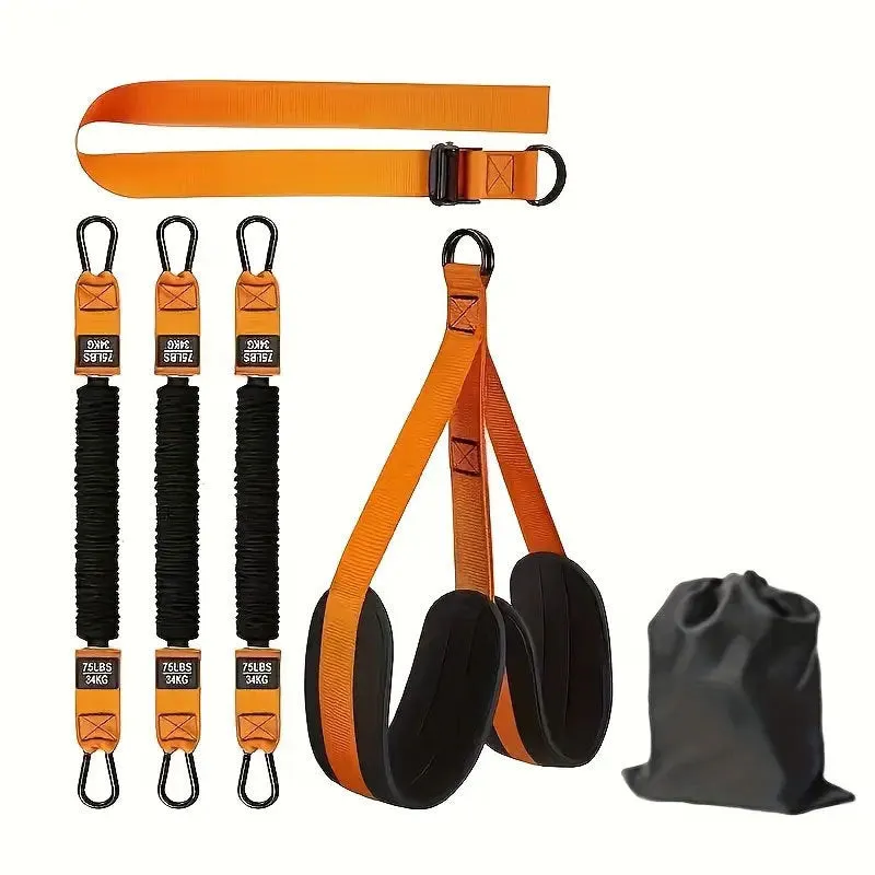 Household outdoor pull-ups auxiliary strap suit in black, TPE material, for fitness enthusiasts