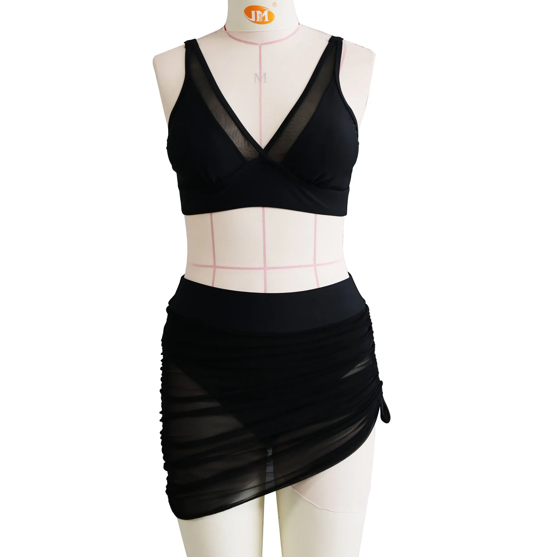 Slim fit one-piece swimsuit in black chlorine fibre, sleeveless, with a close-fitting silhouette