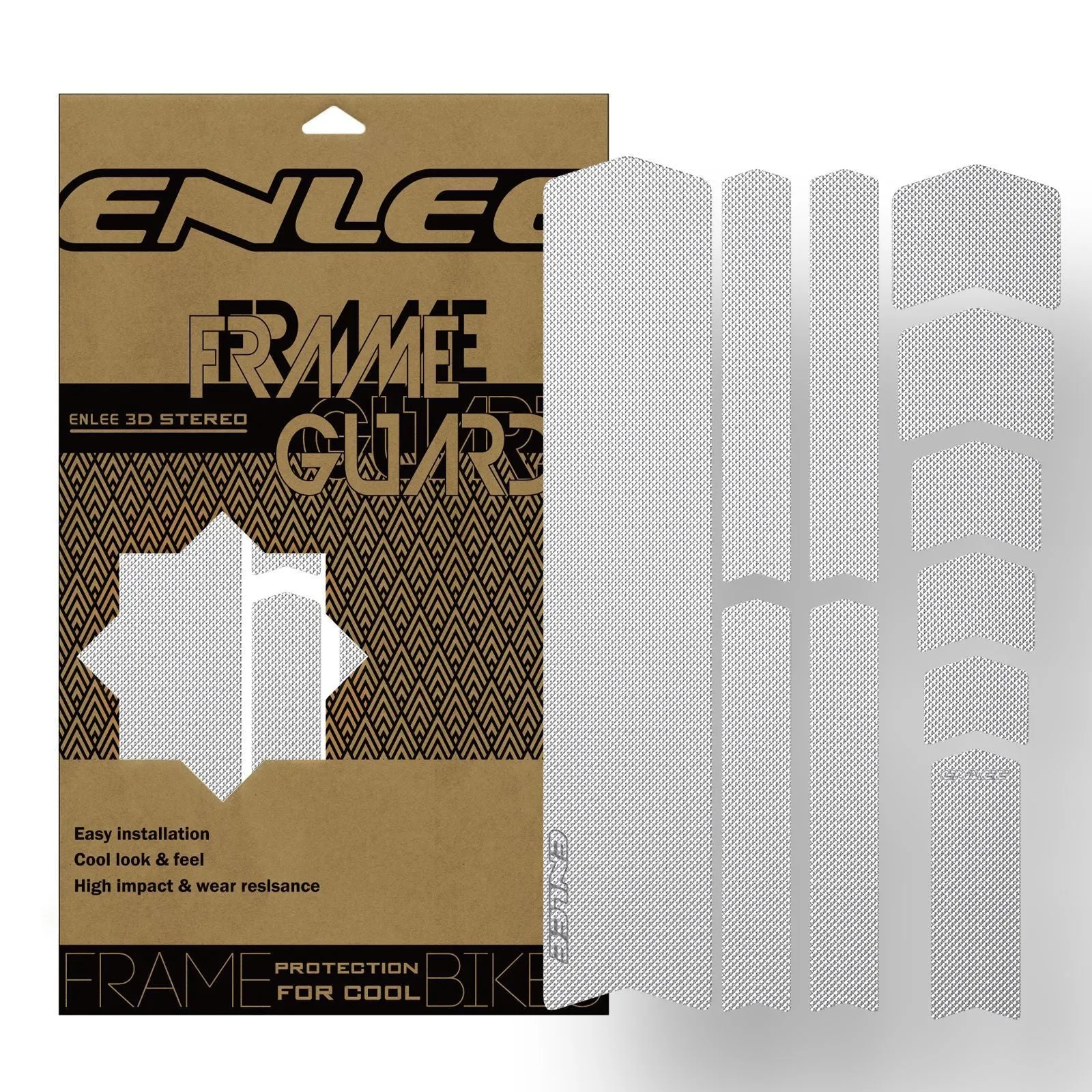 PVC frame colour changing film for mountain bike protection in caterpillar style pattern on black frame