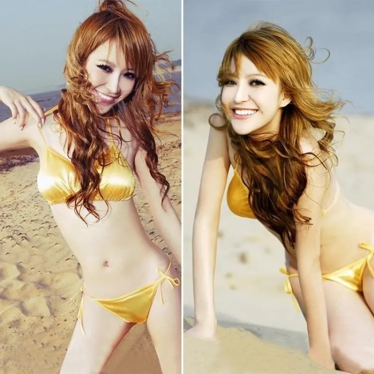 Three-point bikini hollow-out underwear suit in polyester fabric for women, free size, available in black