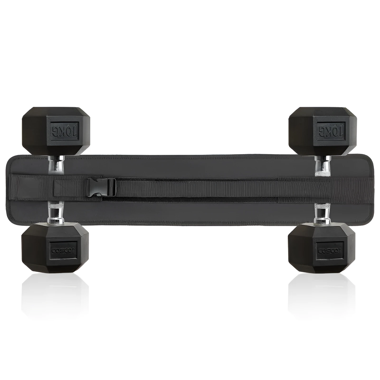 Black neoprene hip training fitness booster stripe band 70 x 14cm on grey background