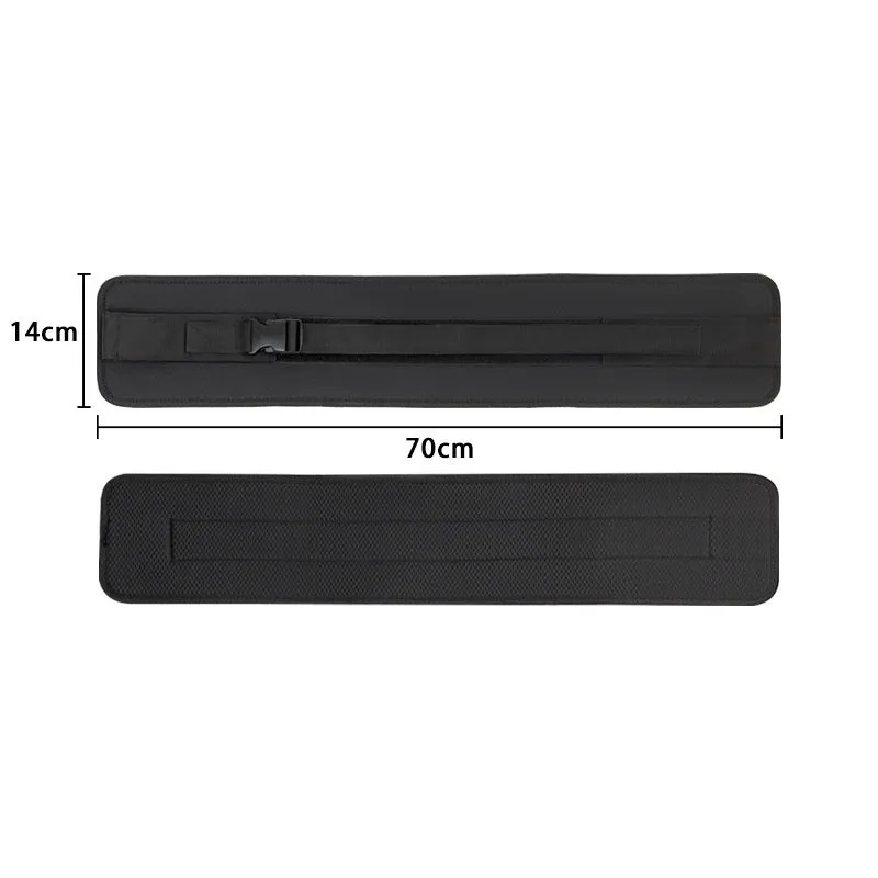 Black neoprene hip training fitness booster stripe band 70 x 14cm on grey background