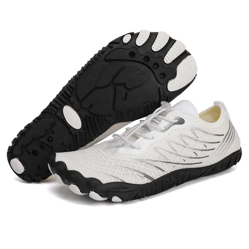 Quick-drying breathable wading shoes with mesh upper and non-slip rubber sole for outdoor fishing and climbing