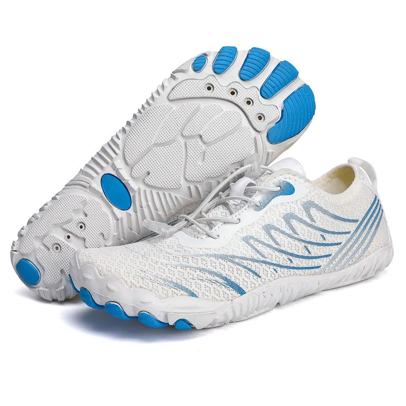 Quick-drying breathable wading shoes with mesh upper and non-slip rubber sole for outdoor fishing and climbing