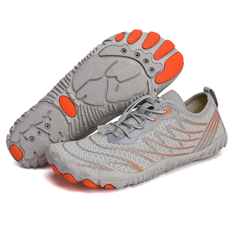 Quick-drying breathable wading shoes with mesh upper and non-slip rubber sole for outdoor fishing and climbing