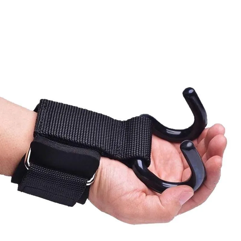 Pull-up grip hook wrist guard with steel plate and thickened adjustable wristband for fitness use