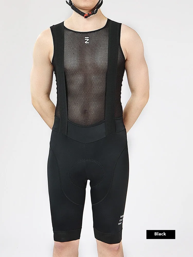Men's quick-drying cycling suit set in geometric black, chemical fibre blend, top and shorts