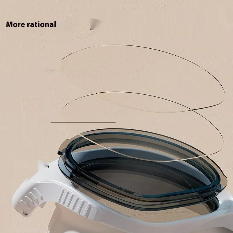Anti-fog swimming goggles for men and women in black and blue colour, made from PVC and silicone