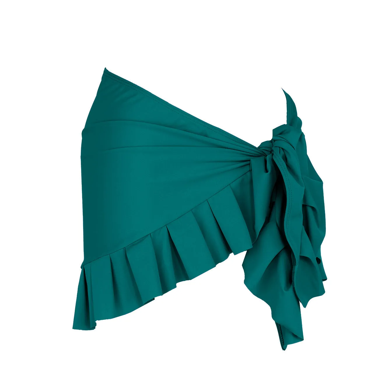 Women's single-shoulder suspender tube top high-waist one-piece swimsuit in solid colour