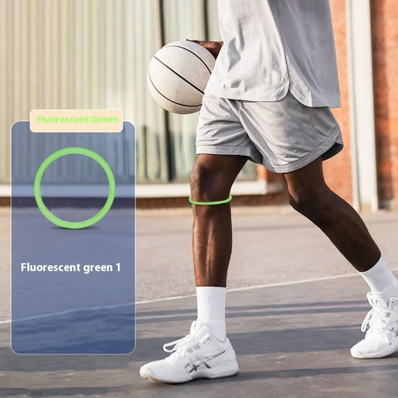 Basketball knee pad with silicone construction and elastic bone strip in black colour