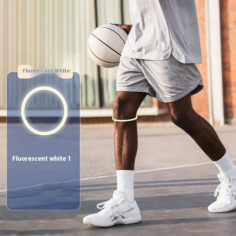 Basketball knee pad with silicone construction and elastic bone strip in black colour