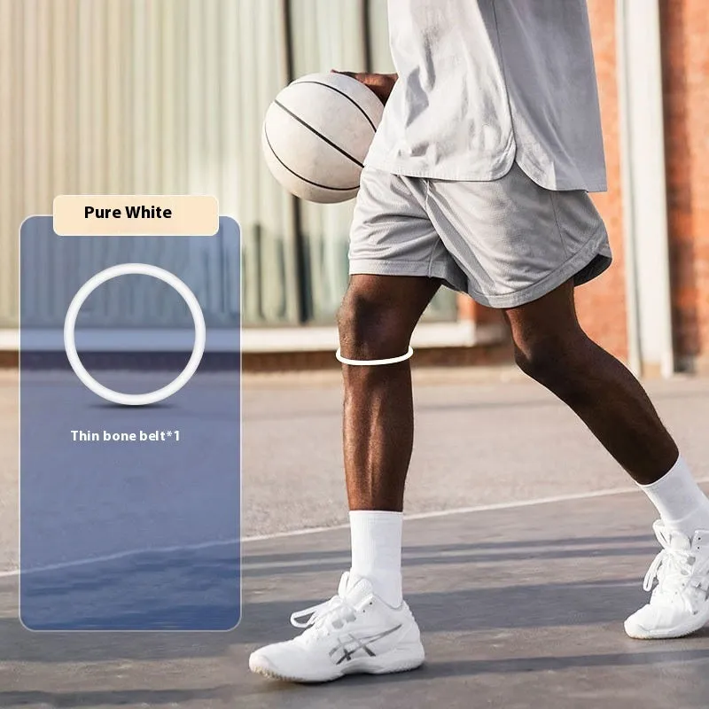 Basketball knee pad with silicone construction and elastic bone strip in black colour