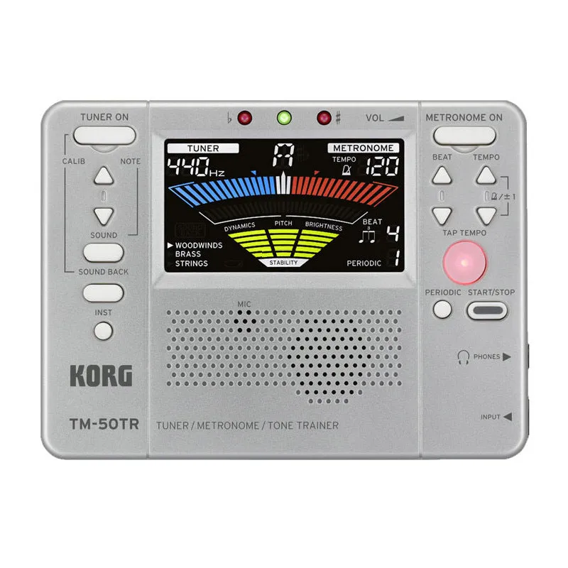 TM-60 black and white electronic metronome with tuner for piano and guitar