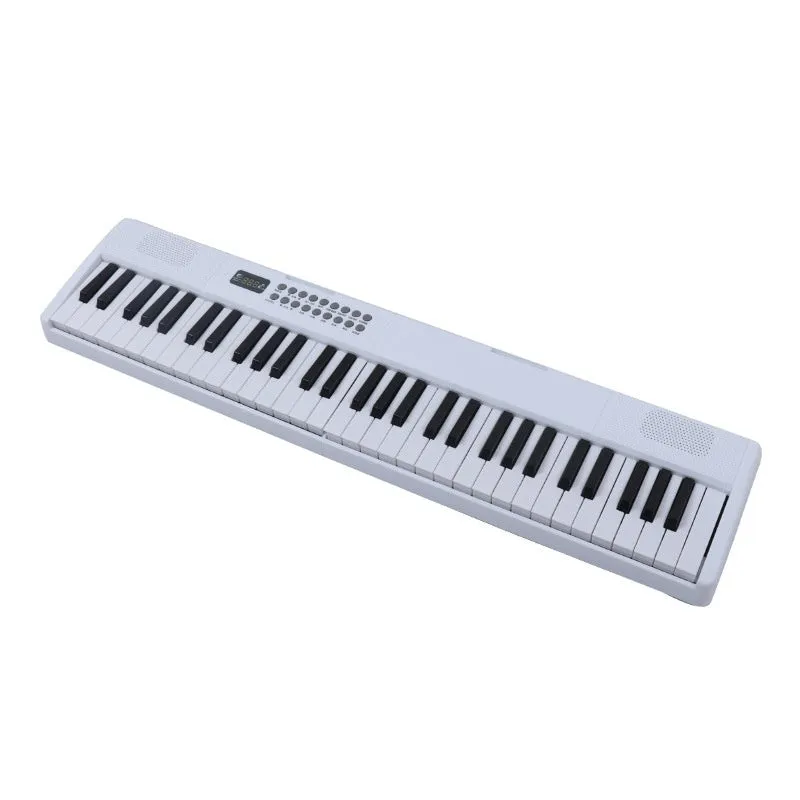 Charging portable smart folding 61 key piano, plastic body, 80.6 cm length, black colour option
