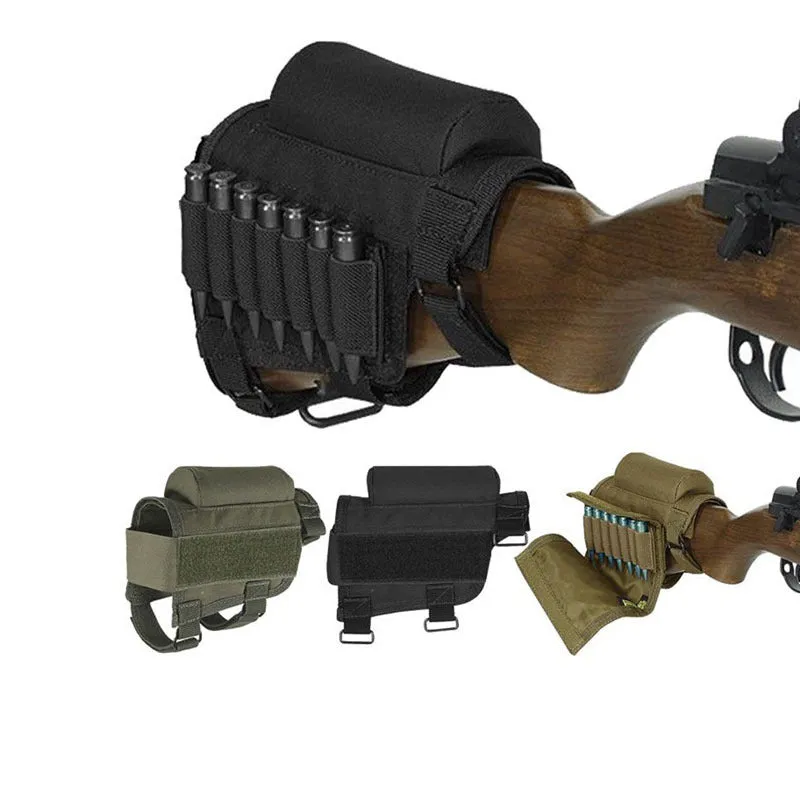 Tactical Crown ambidextrous nylon cheek rest with ammunition carrier for .308 .300 Winmag in black