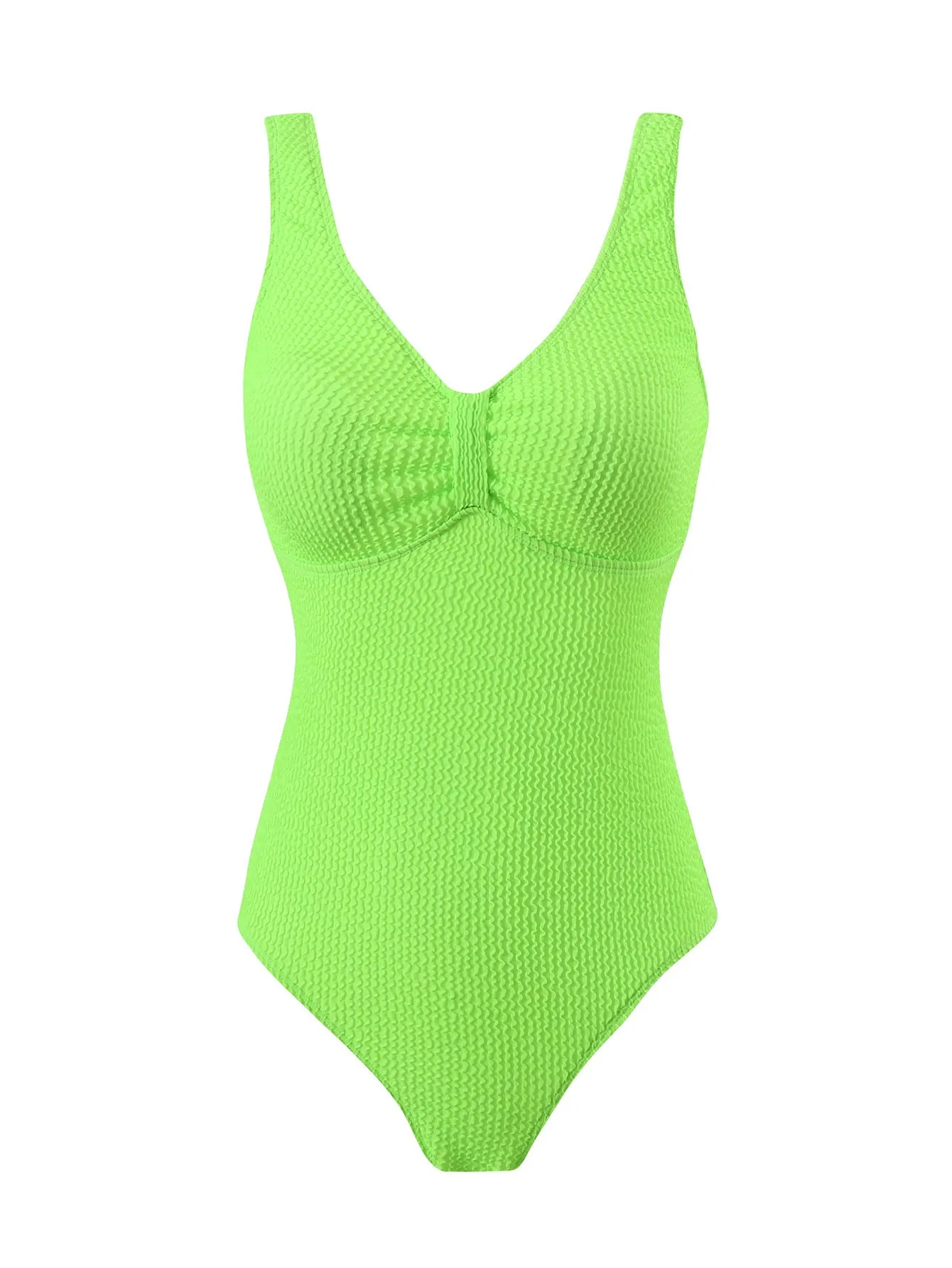 Women's one-piece belly cover swimsuit in polyester, sleeveless bikini style, available in multiple colours