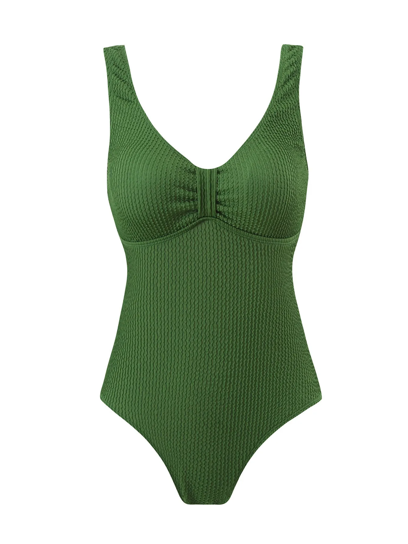 Women's one-piece belly cover swimsuit in polyester, sleeveless bikini style, available in multiple colours