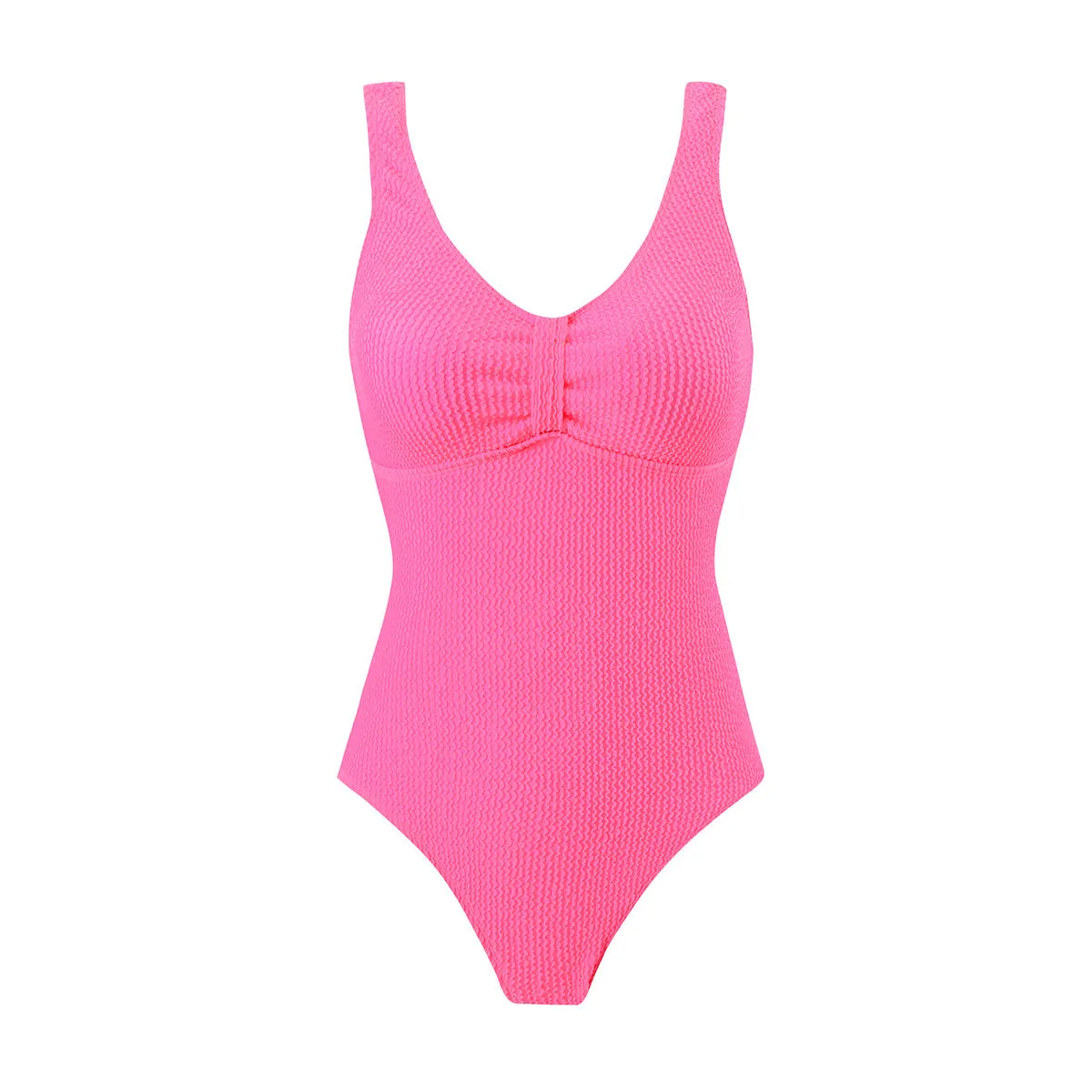 Women's one-piece belly cover swimsuit in polyester, sleeveless bikini style, available in multiple colours