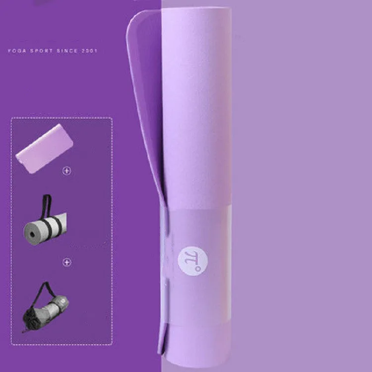 Paido TPE yoga mat rolled out in pink and grey colour on a clean floor