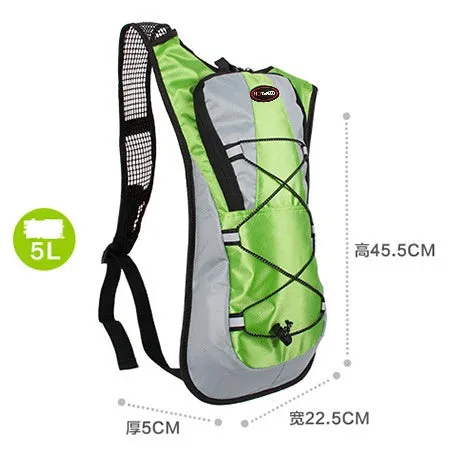 Lightweight waterproof outdoor sports backpack in black, available with 2L water bag for running and off-road riding