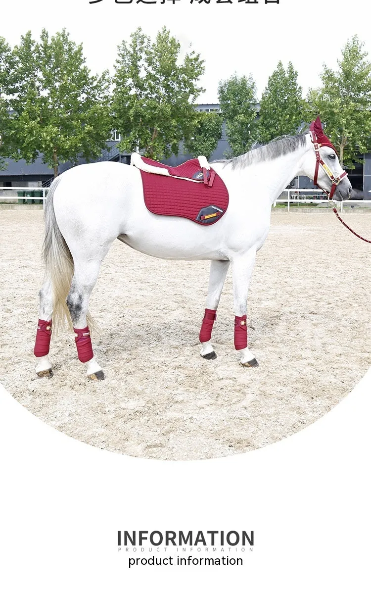 Riding saddle pad with wool construction for shock absorption and waist protection in equestrian sports